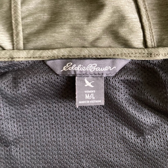 Eddie Bauer Khaki Nylon Polyester Breathable Hooded Parka size L - Picture 13 of 15